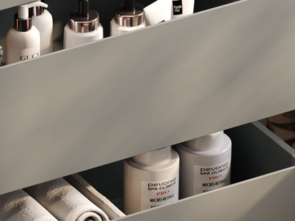 Freestanding Bathroom Vanity With Ceramic Sink, 2 Full Extension Drawers