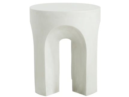 Outdoor Round Top Side Table / End Table, Living Room Accent Table - Antique White