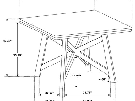 Maxine - Square Counter Height Dining Table - Brown