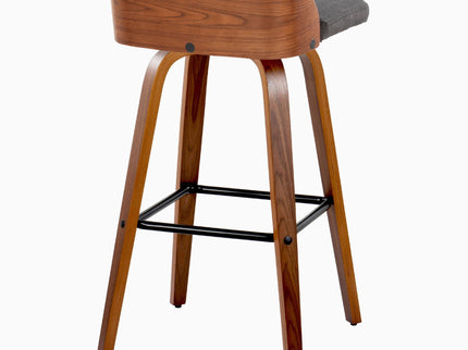 Maya - Mid Century Modern Fixed Height Barstool With Swivel And Square Footrest (Set of 2)