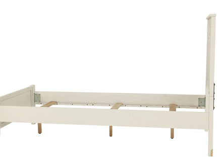Simple Frame With Headboard And Vertical Carved Design