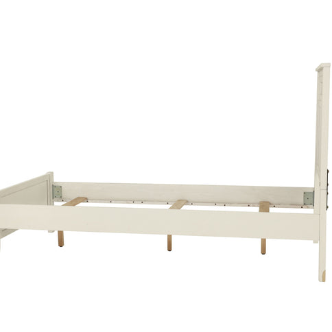 Simple Frame With Headboard And Vertical Carved Design