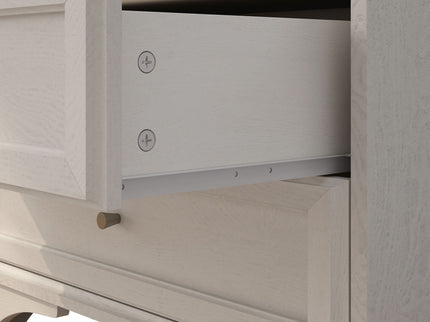 Glass Door Display Case With 2 Drawers And Adjustable Shelf