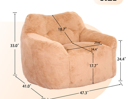 Beanbag Sofa Chair With Armrests Stuffed High Density Foam