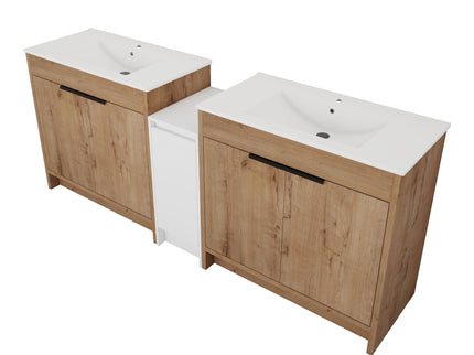 Freestanding Bathroom Vanity & Sink, Storage Cabinets, Soft Closing Doors