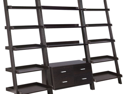 Blackburn - 3 Piece Ladder Bookshelf Set With Modular Design - Cappuccino