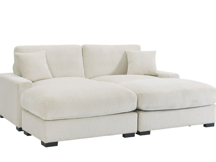 4 Seater Oversized Sectional Sofa With 2 Ottoman And 2 Pillows