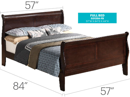 Louis Phillipe - Panel Sleigh Bed