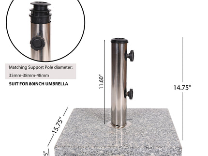 Umbrella Holder Square 55 Lbs Umbrella Base - Natural / Gray