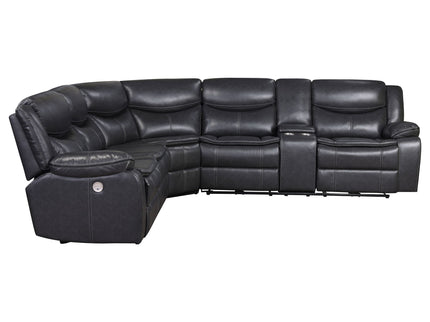 Salerno - Upholstered Power Reclining Sectional Sofa - Dark Gray