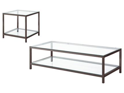 Natasha - 2 Piece Coffee Table Set - Nickel