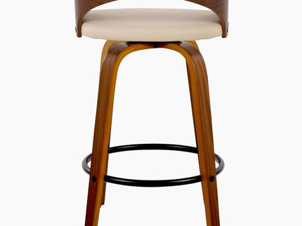 Grotto - Mid Century Modern Fixed Height Counter Stool With Swivel With Round Footrest (Set of 2)