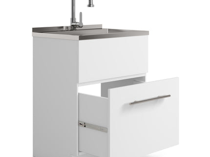 Metro - Laundry Cabinet & Faucet And Stainless Steel Sink