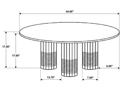 Preston - 2 Piece Coffee And End Table Set With Cylindrical Pedestal Bases, Round Design - White