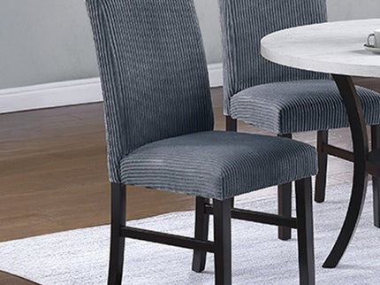 Elegant 5 Piece Dining Set Dark Chairs Top Table With Lower Shelf Kitchen Dining Room