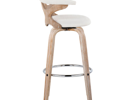 Gardenia - Contemporary Fixed Height Barstool With Swivel With Round Footrest (Set of 2)