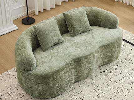 Curved Loveseat Sofa With Round Armrest