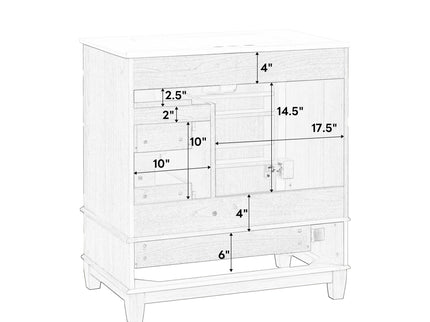 Freestanding Bathroom Vanity With Sink, Soft Close Doors & Drawers, Ample Storage - Wood