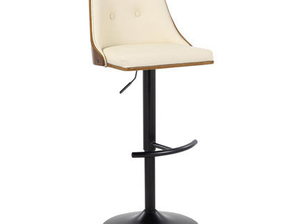 Gianna - Mid Century Modern Adjustable Barstool, Swivel With Rounded T Footrest (Set of 2)