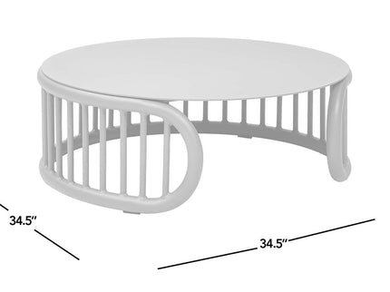 Harper - Indoor/Outdoor Modern Round Coffee Table - Geige Taupe Aluminum