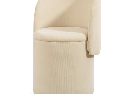 Barrel Chair, Built In Storage, 360° Swivel - Beige