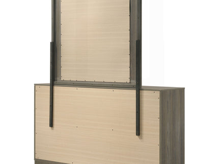 Edmondson - 9 Drawer Dresser With Mirror - Natural / Gray