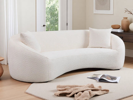 Curved 3 Seater Sofa For Living Room - White