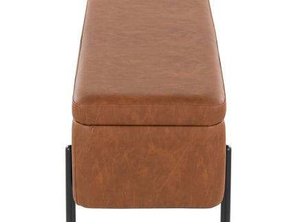 Daniella - Contemporary Storage Bench - Black / Camel