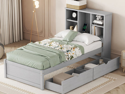 Bed Frame With Built In USB Port And 2 Drawers