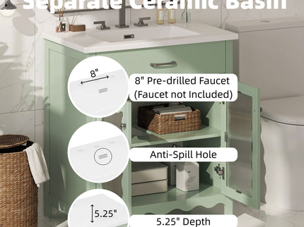 Modern Bathroom Vanity With Tempered Glass Doors