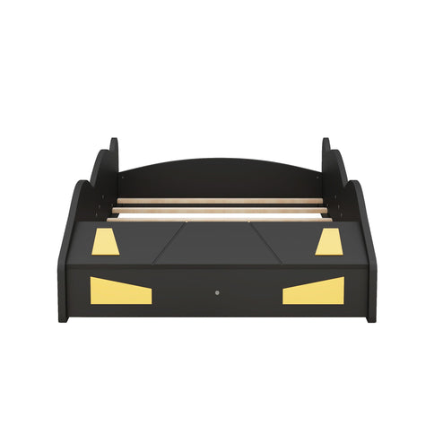Race Car Shaped Platform Bed With Wheels And Storage