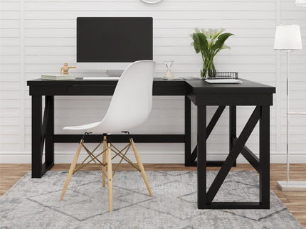 Crestwood - Lift Top L Desk - Black