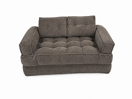 2 Seater Modular Corduroy Sofa With Chaise Lounge For Living Room