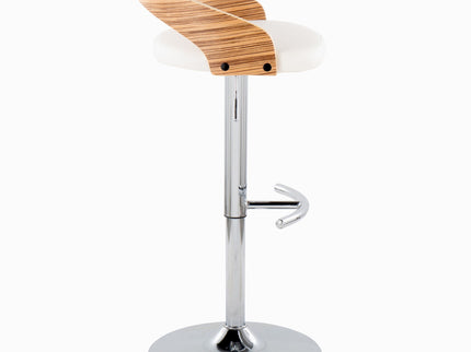 Grotto - Contemporary, Adjustable Barstool With Swivel With Rounded T Footrest (Set of 2)