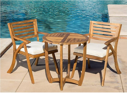 Outdoor Dining Set With Coffee Table And 2 Chairs - Teak
