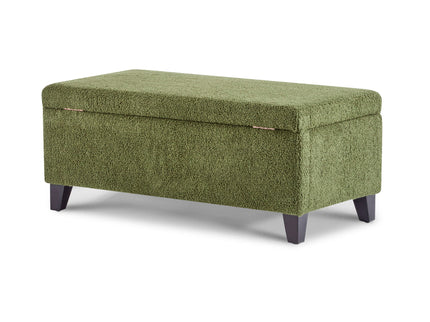 Storage Ottoman With Flip Top Lid - Retro Green