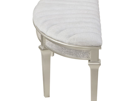 Colwood - Upholstered Curved With Channel Tufting And Slender Tapered Legs - Silver Gray