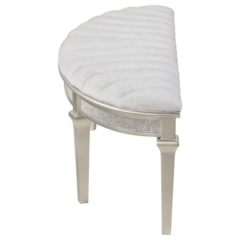 Colwood - Upholstered Curved With Channel Tufting And Slender Tapered Legs - Silver Gray