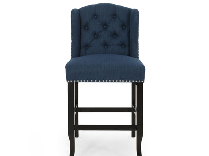 Vienna - Fabric Tufted Counter Stool With Nailhead Accents (Set of 2)