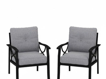 All-Weather Armchairs With Cushions, Modern Sculptural Design (Set of 2)