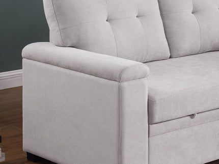 Lucca II - 84.5"W Reversible Sleeper Sectional Sofa with Storage Chaise