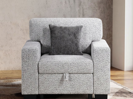Prato - Chair With Storage And USB - Gray