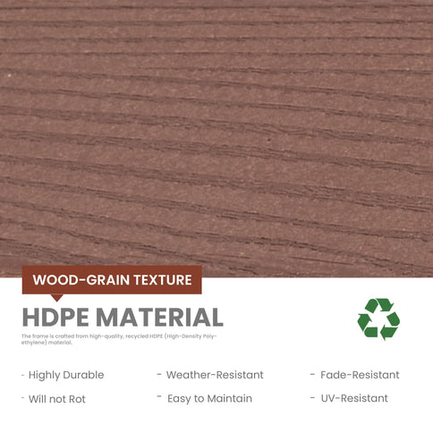 Outdoor Coffee Table, Wide Tabletop For Patio - Brown
