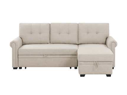 Upholstered Sleeper Sofa With Reversible Storage Chaise