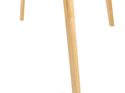 Dining Table With Splayed Rubberwood Legs & Faux Wood Tabletop, Mid Century Modern - White Oak