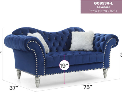 Elegant Round Arm Loveseat