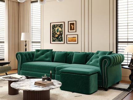 3 In 1 Pull Out Convertible Sleeper Sofa Bed, King Size, Chaise Lounge