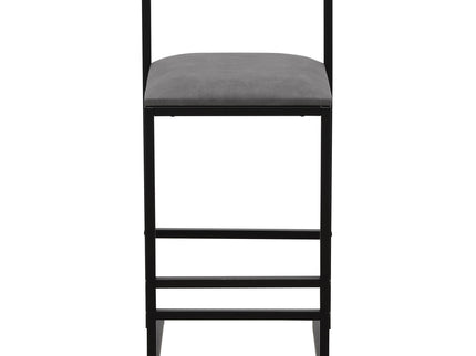 Elegant Bar Stool Set With Backrest And Footrest, Counter Height (Set of 2)