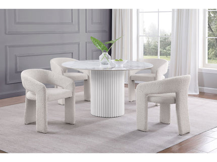 Quincy - Round Dining Table - White Marble