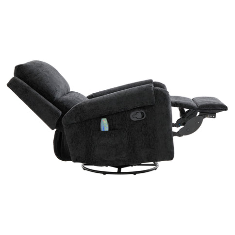 Manual Recliner Massage Chair With Swivel Rocker, 8 Massage Modes, Side Storage Pocket